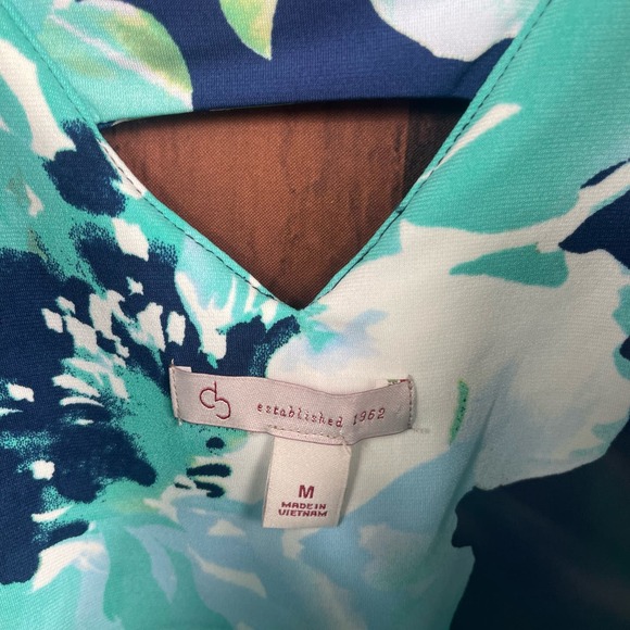 Dress Barn‎ db Established In 1962 Navy Floral Blouse Tunic Top Size Medium - Picture 3 of 4